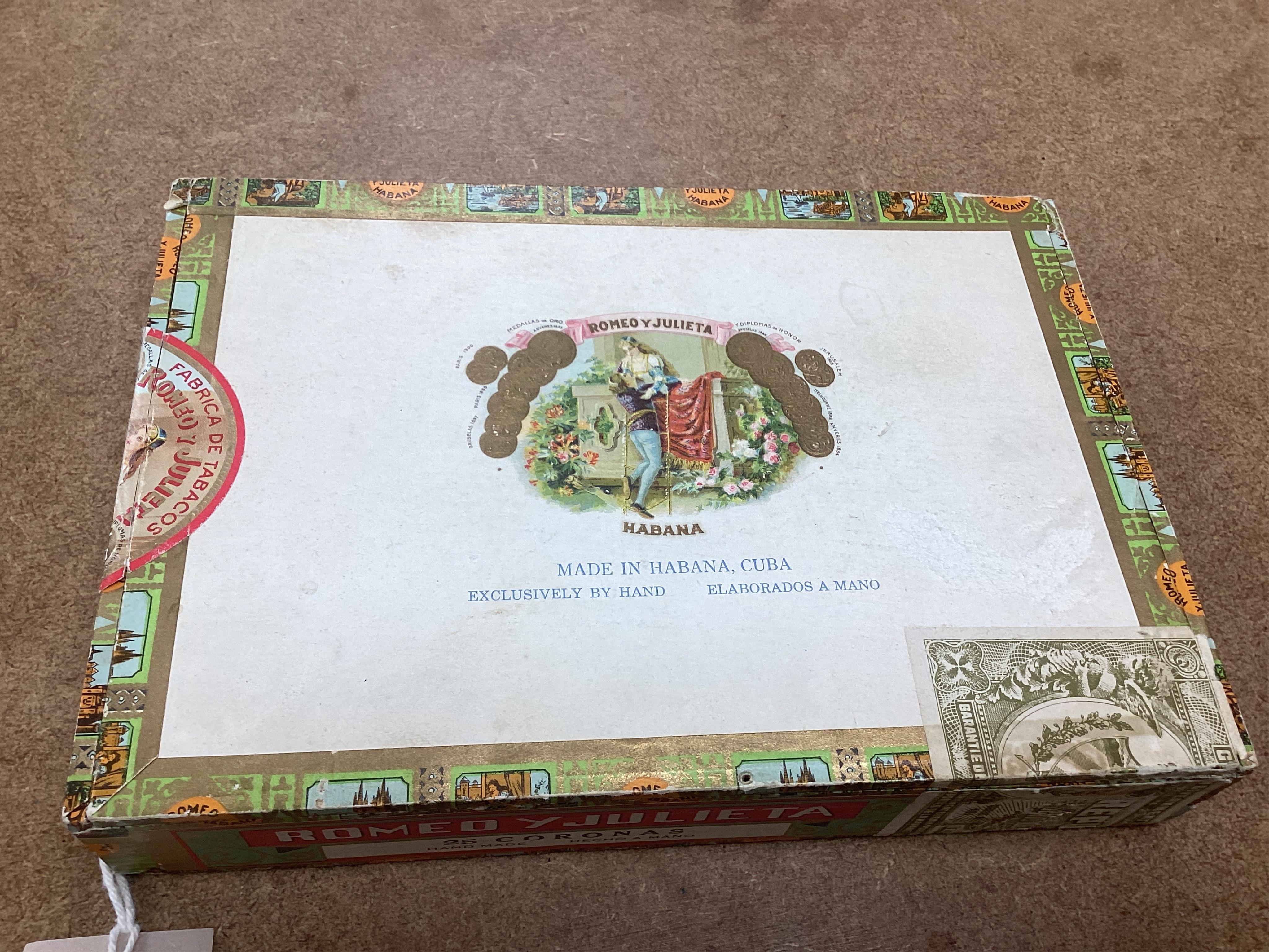Romeo and Julieta Habana Corona cigars, twelve in total, boxed, not sealed